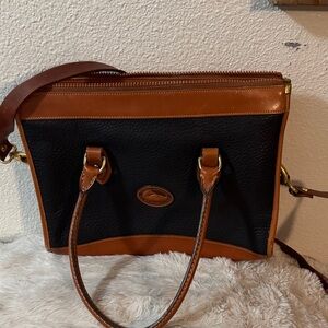 Dooney & Bourke Black and Brown Shoulder Bag